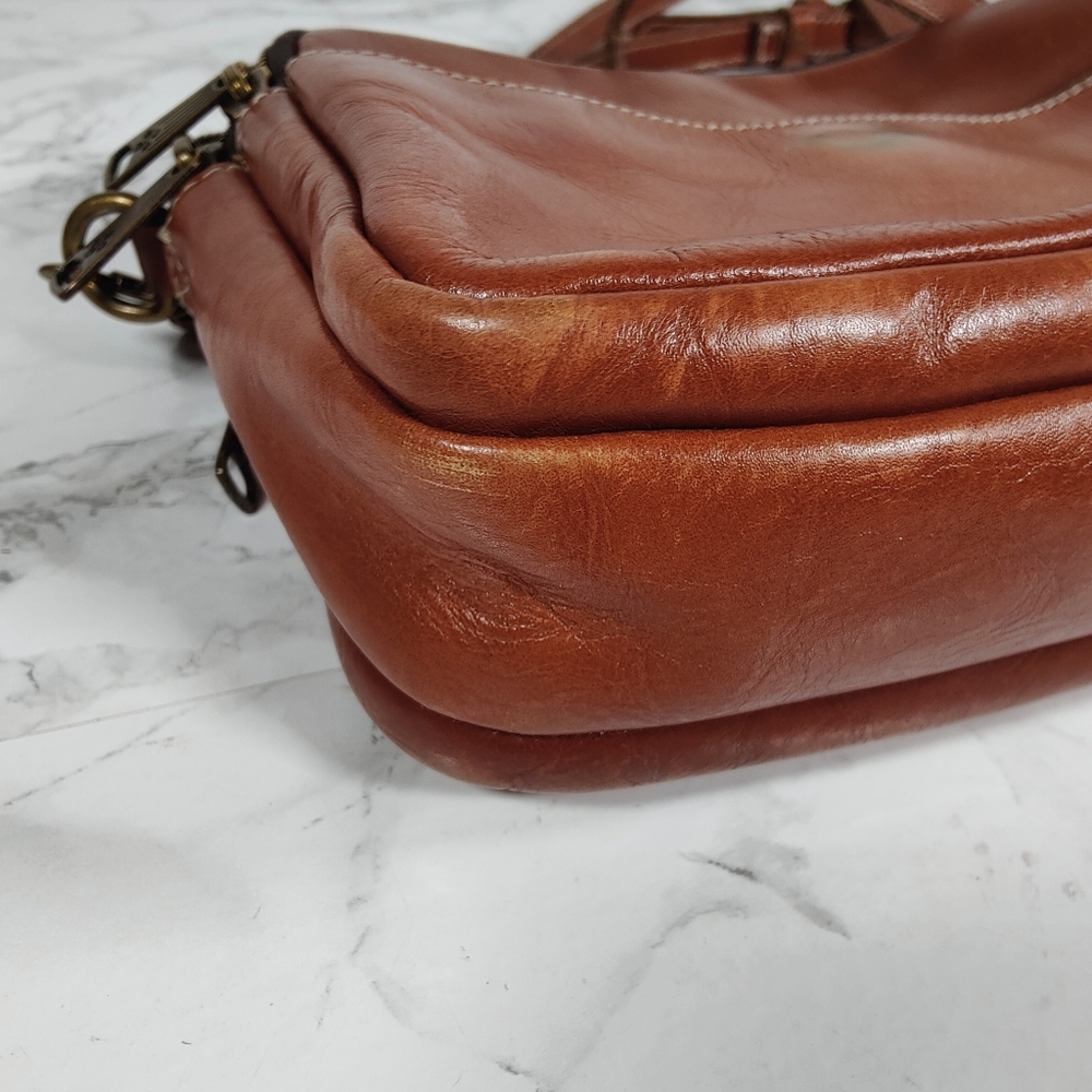 Patricia Nash Brown Leather Multi Pocket Crossbody Purse - Picture 4 of 16